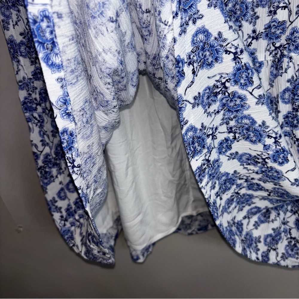Rachel Ashwell Blue and White Floral Dress Women’s Small Sleeveless Lined Midi - Picture 7 of 8